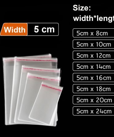 5cm width simple opp bag 9 silk thickness for products 1000pcs